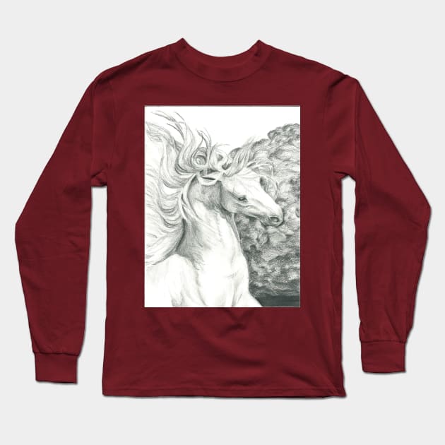 Running Horse Long Sleeve T-Shirt by Exploratory Fiction